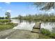 Private wooden dock with steps leading to the water at 13340 Country Club Dr, Tavares, FL 32778
