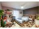Bedroom with modern decor and built-in shelving at 202 Forest Park Ln, Lady Lake, FL 32159