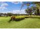 Landscaped community green space with mature trees and shrubs at 3614 Kingswood Ct, Clermont, FL 34711