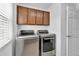 Well-lit laundry room, complete with washer and dryer at 9249 Ivywood St, Clermont, FL 34711