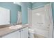 Clean bathroom with white tub and vanity at 2169 Smoaks St, The Villages, FL 32162
