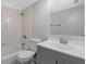 Clean bathroom with a gray vanity and updated fixtures at 600 Bahia Cir # A, Ocala, FL 34472
