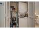 Convenient laundry closet with stackable washer and dryer at 8203 Village Dr # 8203, Lake Wales, FL 33898