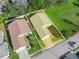 Aerial view of single-Gathering house and yard at 341 Lake Suzanne Dr, Lake Wales, FL 33859