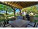 Covered patio with seating area, built-in kitchen, and grill at 360 Motorcoach S Dr, Polk City, FL 33868