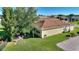 Aerial view showcasing home and backyard landscape at 360 Motorcoach S Dr, Polk City, FL 33868