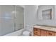 Simple bathroom with single vanity and shower at 3479 Arrowwood Dr, Lakeland, FL 33811