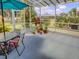 Relaxing screened patio with table, chairs and backyard view at 745 Square Lake E Dr, Bartow, FL 33830