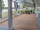 Large screened porch with wooden deck overlooking the lake at 745 Square Lake E Dr, Bartow, FL 33830