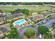 Aerial view of townhomes community with pool at 519 Sandstone St, Lakeland, FL 33809