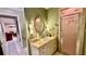Bathroom with vanity, sink, shower, and tiled floors at 7520 Kathleen Rd, Lakeland, FL 33810