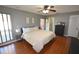 Main bedroom with wood floors and en-suite bathroom access at 2646 Handley Blvd, Lakeland, FL 33803