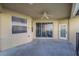Covered patio with sliding glass doors at 141 Minniehaha Cir, Haines City, FL 33844