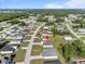 Aerial view showing the property's location in a quiet residential neighborhood at 266 Hyacinth Ct, Kissimmee, FL 34759