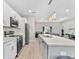 Modern kitchen featuring white cabinets, stainless steel appliances, and an island at 266 Hyacinth Ct, Kissimmee, FL 34759