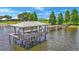 Private waterfront dock with covered seating area, perfect for enjoying lake views at 7884 N Lake Buffum Shores Rd, Fort Meade, FL 33841