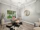 Bright home office with a wooden desk and cowhide rug at 1096 Drew St, Lakeland, FL 33810
