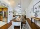 Farmhouse-style dining room with wooden table and built-in bar at 1323 Hammock Shade Dr, Lakeland, FL 33809