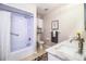 Clean bathroom with updated fixtures and shower/tub combo at 11 Loma Verde # 11, Lakeland, FL 33813