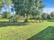 Private backyard oasis with a deck and lush greenery at 665 Lake Clark Pl, Lakeland, FL 33813