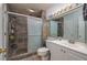 Clean bathroom with shower, toilet and single vanity at 103 Coventry Ln, Haines City, FL 33844