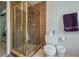Clean bathroom with shower, toilet and white vanity at 103 Coventry Ln, Haines City, FL 33844