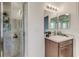 Bathroom with shower and vanity at 653 Hidden Lakes Ct, Haines City, FL 33844