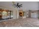 Spacious covered patio with access to the interior of the house at 6529 Longwood Trace S Ln, Lakeland, FL 33811