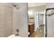 Clean bathroom with shower/tub combo and updated vanity at 4756 Acorn Dr, Mulberry, FL 33860