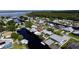 Aerial view of canal front homes and community at 180 Lakeview Dr, Haines City, FL 33844