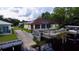 Aerial view of the house and private dock on the canal at 180 Lakeview Dr, Haines City, FL 33844