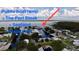 Aerial view of the property and nearby public boat ramp at 180 Lakeview Dr, Haines City, FL 33844