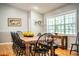 Farmhouse-style dining room with large wooden table at 310 Willow Oak Ct, Fort Meade, FL 33841