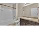 Clean bathroom with shower/tub combo and vanity at 6838 Glenbrook Dr, Lakeland, FL 33811