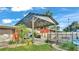 Relaxing backyard oasis with a covered patio and inground pool at 4390 Sunnyside Dr, Lakeland, FL 33810