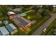 House with pool and large yard, aerial view at 4390 Sunnyside Dr, Lakeland, FL 33810