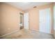 Spacious bedroom with two closets and neutral walls at 3933 Strickland Ct, Lakeland, FL 33812