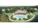 Community pool, clubhouse, and surrounding homes at 2356 Lake James Way, Lakeland, FL 33810