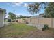 Backyard with shed, fence, and patio furniture at 258 Padgett Pl S, Lakeland, FL 33809