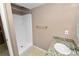 Bathroom with shower stall and granite vanity at 3445 Ewell Rd, Lakeland, FL 33811