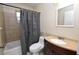 Clean bathroom with a tub, toilet, and vanity at 129 Homewood Dr, Winter Haven, FL 33880