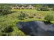 Aerial perspective of a serene pond nestled beside a residential area at 5225 Imperial Lakes Blvd # 22, Mulberry, FL 33860