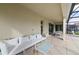 Relaxing covered patio with seating and outdoor dining at 7004 Oakwood St, Davenport, FL 33837