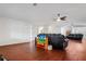 Open concept living room with hardwood floors and recessed lighting at 6250 Sandpipers Dr, Lakeland, FL 33809