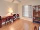 Home office with built-in shelving and hardwood floors at 4197 Cannes Ave, Lake Wales, FL 33859