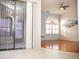 Living area with hardwood floors and a view of the lanai at 6064 Condor Dr, Lakeland, FL 33809
