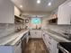 Modern kitchen featuring white shaker cabinets and granite countertops at 737 Butternut Pl, Lakeland, FL 33813
