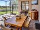 Relaxing screened patio with outdoor dining set and grill at 1898 Charleston Ln, Bartow, FL 33830