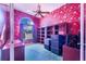 Home office with built-in shelves and large window offering natural light at 4402 Fairway Oaks Ct, Mulberry, FL 33860