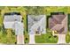 An overhead view of three houses with similar architectural styles at 5873 Macaw Pl, Lakeland, FL 33809